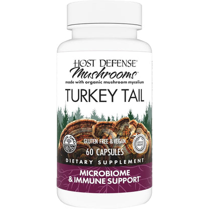 Host Defense Turkey Tail Capsules - Digestive Health & Immune Response Support Supplement - Mushroom Supplement for Gastrointestinal & Gut Microbiome Support - 60 Capsules (30 Servings)*