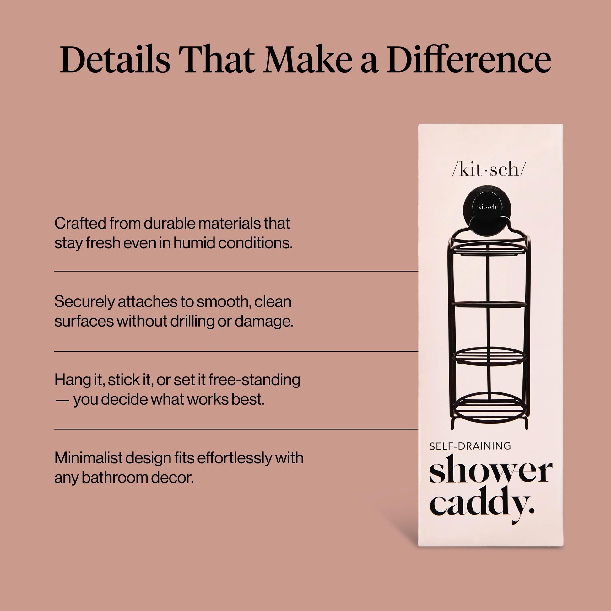 Buy now Kitsch Hanging Shower Caddy with Suction Cup ƒ?? Self-Draining Bar Soap Holder & Shower Caddy for Shampoo Bars, Conditioner Bars & Soap ƒ?? Rust Proof, Eco-Friendly, Wall Mount or Free-Standing Organizer at indiglob india