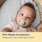 Buy now MAM Air Pacifier for Babies 6-16 Months, Extra Air Flow for Sensitive Skin, Glows in The Dark, Developed with Medical Experts, BPA-Free Skin Soft Silicone, 2 Count, with Sterilizer Case at indiglob india