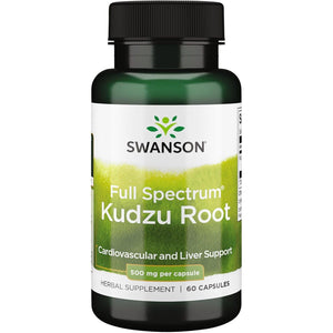 Swanson Full Spectrum Kudzu Root - Herbal Supplement Supporting Heart Health & Liver Health - May Support Healthy Blood Pressure & Cholesterol Levels - (60 Capsules, 500mg Each)