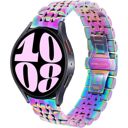 Bands Compatible with Galaxy Watch 7 / FE / 6/6 Classic / 5/5 Pro / 4/4 Classic / 3 41mm / Huawei GT3 42mm, 20mm Solid Stainless Steel Metal Replacement Strap for Women Men