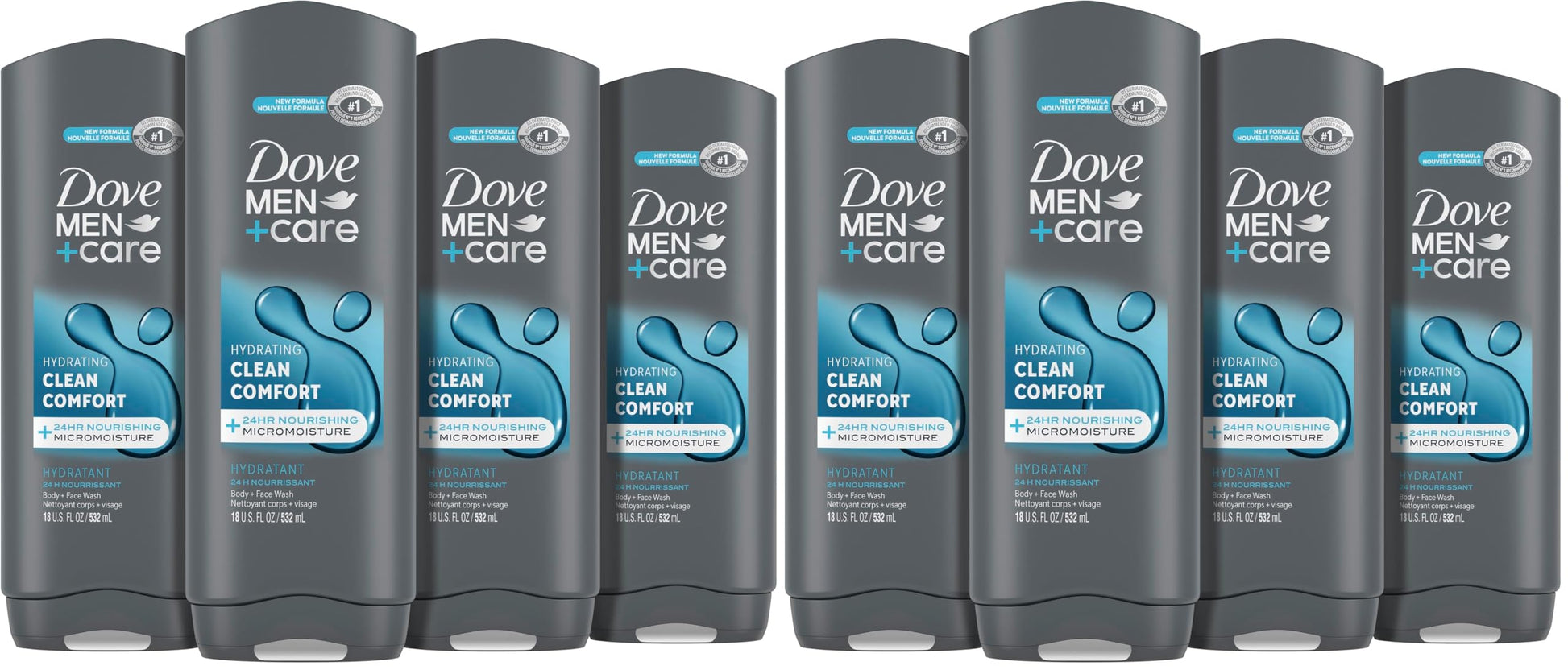 Buy now DOVE MEN + CARE Body and Face Wash Clean Comfort 4 Count for Healthier and Stronger Skin Effectively Washes Away Bacteria While Nourishing Your Skin, 18 oz Clean Comfort 18 Fl Oz (Pack of 8) at indiglob india