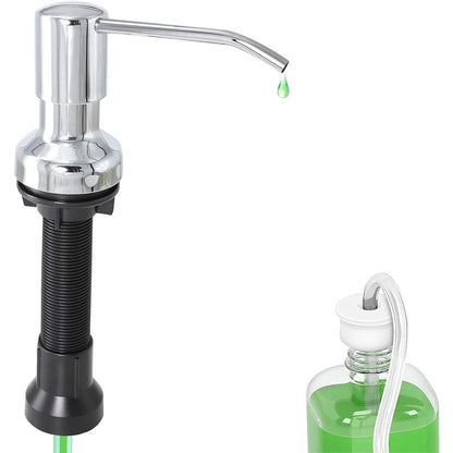 Buy now Sink Soap Dispenser Pump Black Built in Kitchen Counter Dish Soap Dispenser with 41" Extension Tube/17 Oz Bottle for Bathroom Under Sink Hand Soap Lotion Pump Chrome at indiglob india
