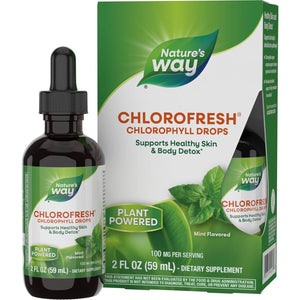Nature's Way Chlorofresh, Liquid Chlorophyll Concentrate Drops, Internal Deodorant*, Supports Detoxification Pathways*, Mint Flavored, 2 Fl. Oz.