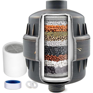 Shower Water Filter, 15 Stage Shower Head Filter for Hard Water, High Output Water Filters for Removing Chlorine and Fluoride, Improves the Condition of Your Skin, Hair and Nails - ORB