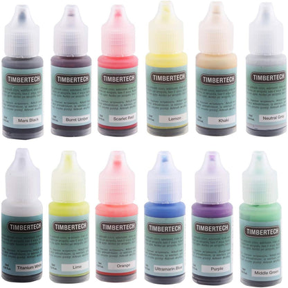 TIMBERTECH Acrylic Airbrush Paint, Professional 12x10ml Color Set of Acrylic Paint, Quick Drying Water Based, Rich Vivid Colors for Artists, Students, Beginners