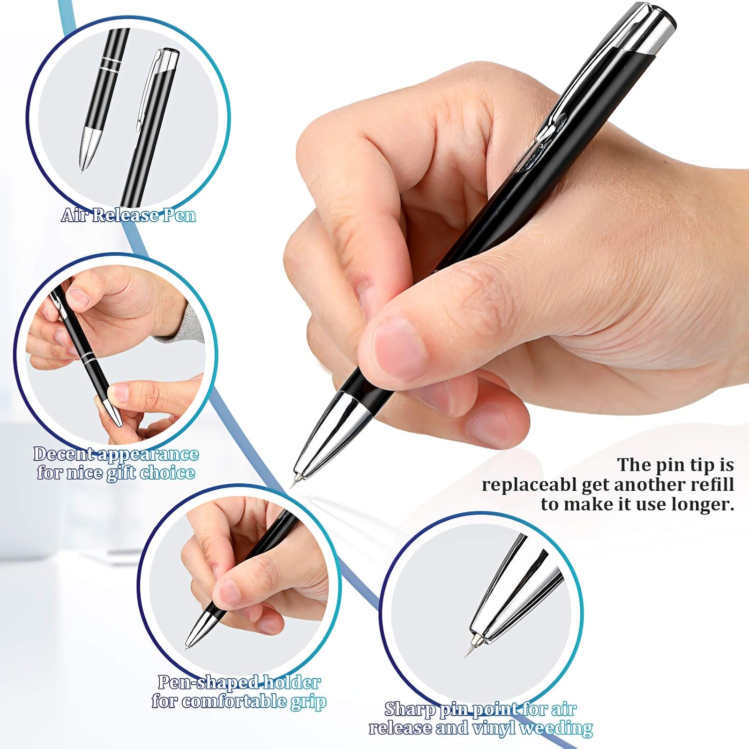 Buy now Zonon 8 Pieces Pin Pen Weeding Tool, Craft Vinyl Tool Kit, Includes Air Release Pen, Vinyl Squeegee, Vinyl Tweezers Weeders for Lettering, Cutting, Splicing at indiglob india