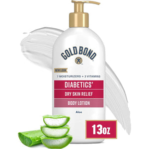 Gold Bond Diabetics' Dry Skin Relief Body Lotion, 13 oz., with Aloe to Moisturize & Soothe