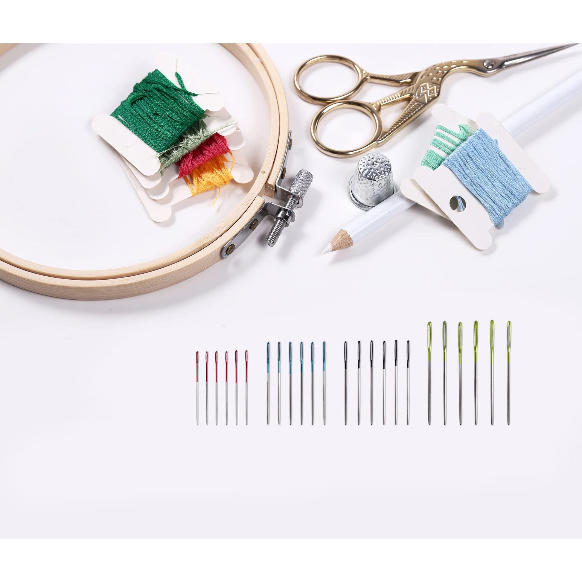Buy now SINGER Tapestry Needles in Dial Compact, Assorted Sized Sewing Needles, Sizes 22, 24, 26, 28, Set of 24 at indiglob india