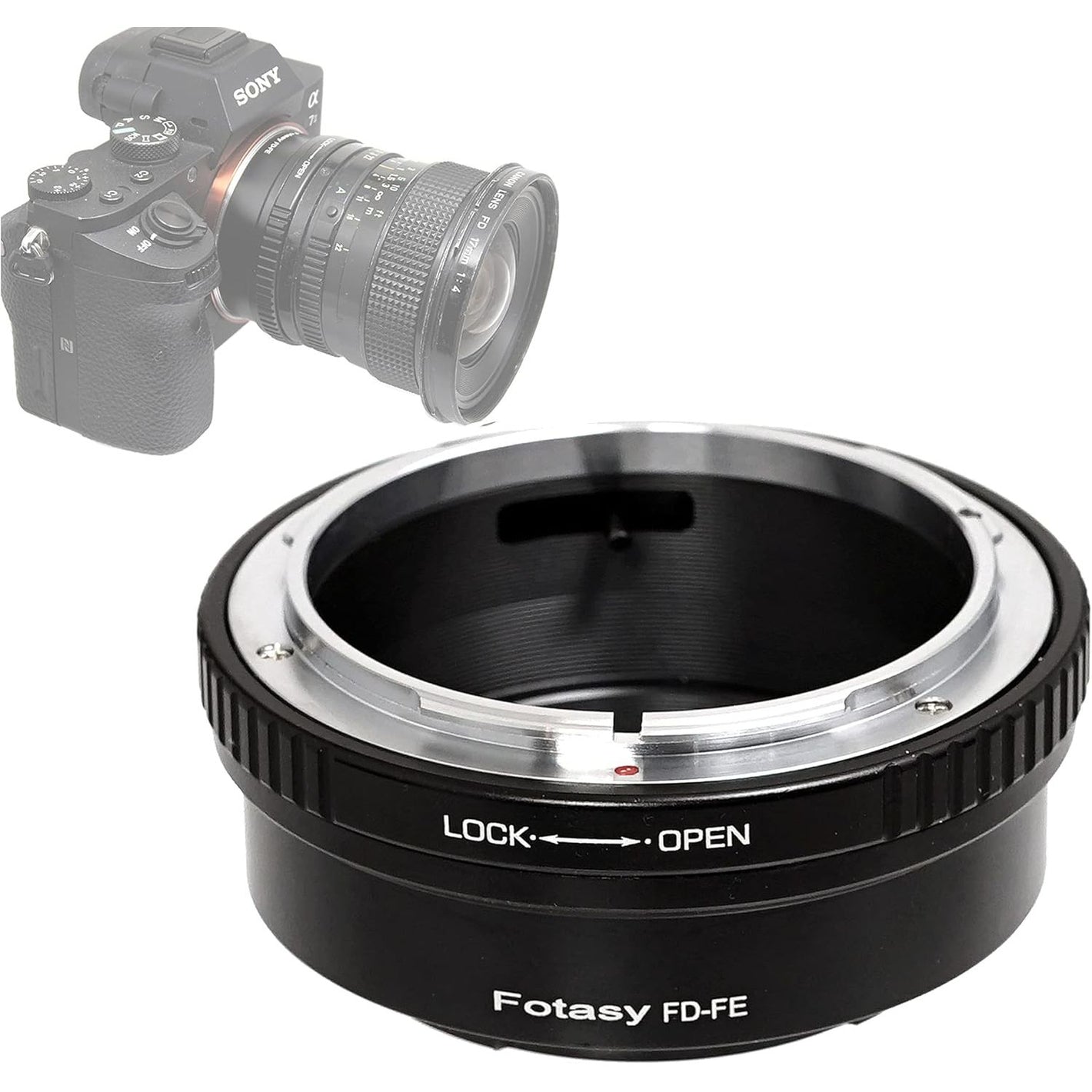 Fotasy Cannon FD Lens to E Mount Adapter, FD E Mount, FD Lens to E, Compatible with Sony Mirrorless a7 a7R a7s II III IV a9 a7c Alpha 1 a6600 a6500 a6400 a6300 a6100 a6000 a5100 a5000 a3500 ZV-E10