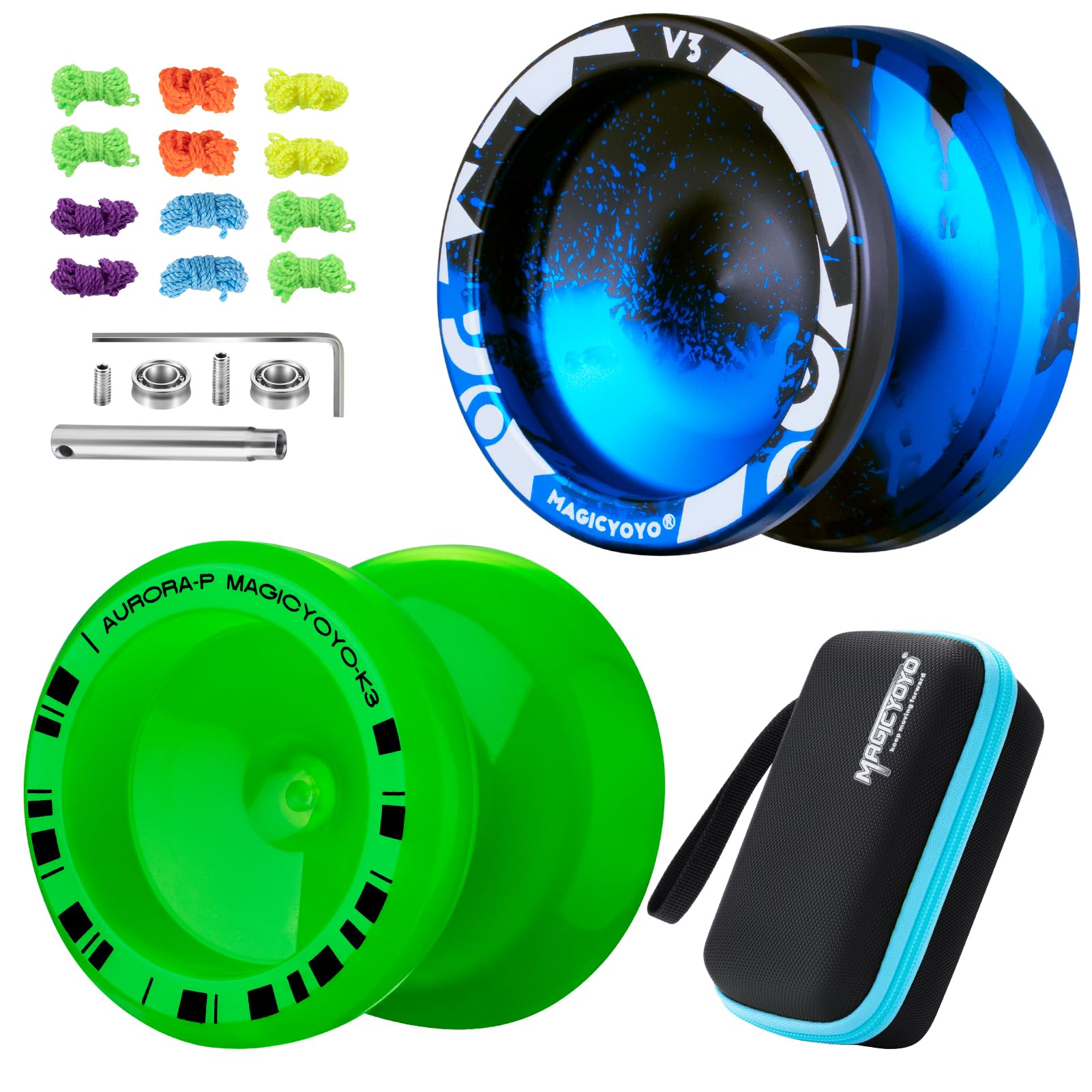 Buy now MAGICYOYO V3 Yoyo for Kids 8-12 or Above, Responsive Yoyo Professional with Dual Function, Professional Trick Yo yo for Adults with 12 Yo-yo Strings, KK Bearing, Bearing Puller, Axle,Case Bag -Black at indiglob india