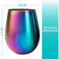 'Eco Unbreakable Holographic Stainless Steel Wine Glasses (16 oz, Set of 8) - Multi-Color Wine Tumblers Maintain Drink Temperature - Great for Entertaining & Parties - Shatterproof, Reusable Tumblers - My Store