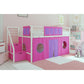 DHP Star Loft Bed, Pink & Purple Kid's Curtain Set Pink and Purple