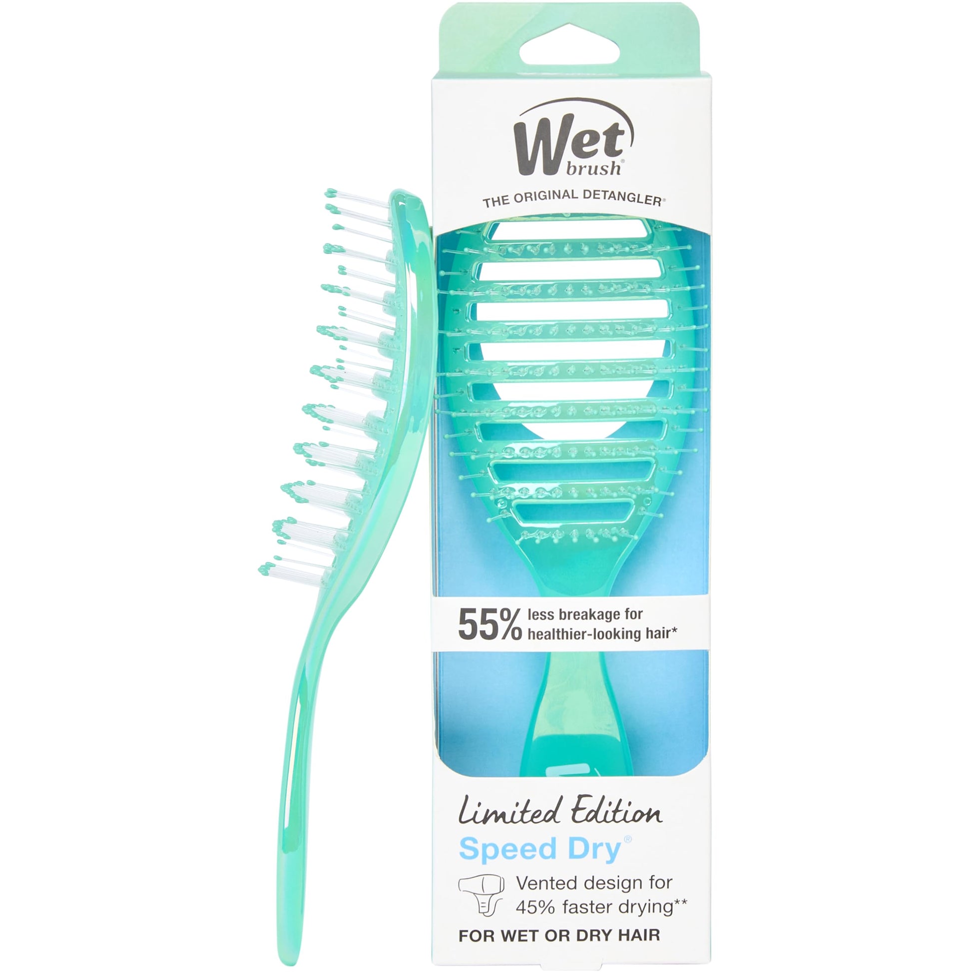 Buy now Wet Brush Speed Dry Hair Brush - Stripes (Color Wash) - Vented Design and Ultra Soft HeatFlex Bristles Are Blow Dry Safe With Ergonomic Handle Manages Tangle and Uncontrollable Hair - Pain-Free Prismatic Glow Green at indiglob india