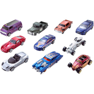 Hot Wheels Set of 10 1:64 Scale Toy Trucks and Cars for Kids and Collectors, Styles May Vary