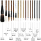 Whaline 18Pcs Chinese Calligraphy Brushes Set with Writing Paper Roll-up Brush Holder Shanlian Hubi Writing Brush Kanji Japanese Sumi Drawing Brushes for Watercolor Art Ceramic Ink Writing Painting