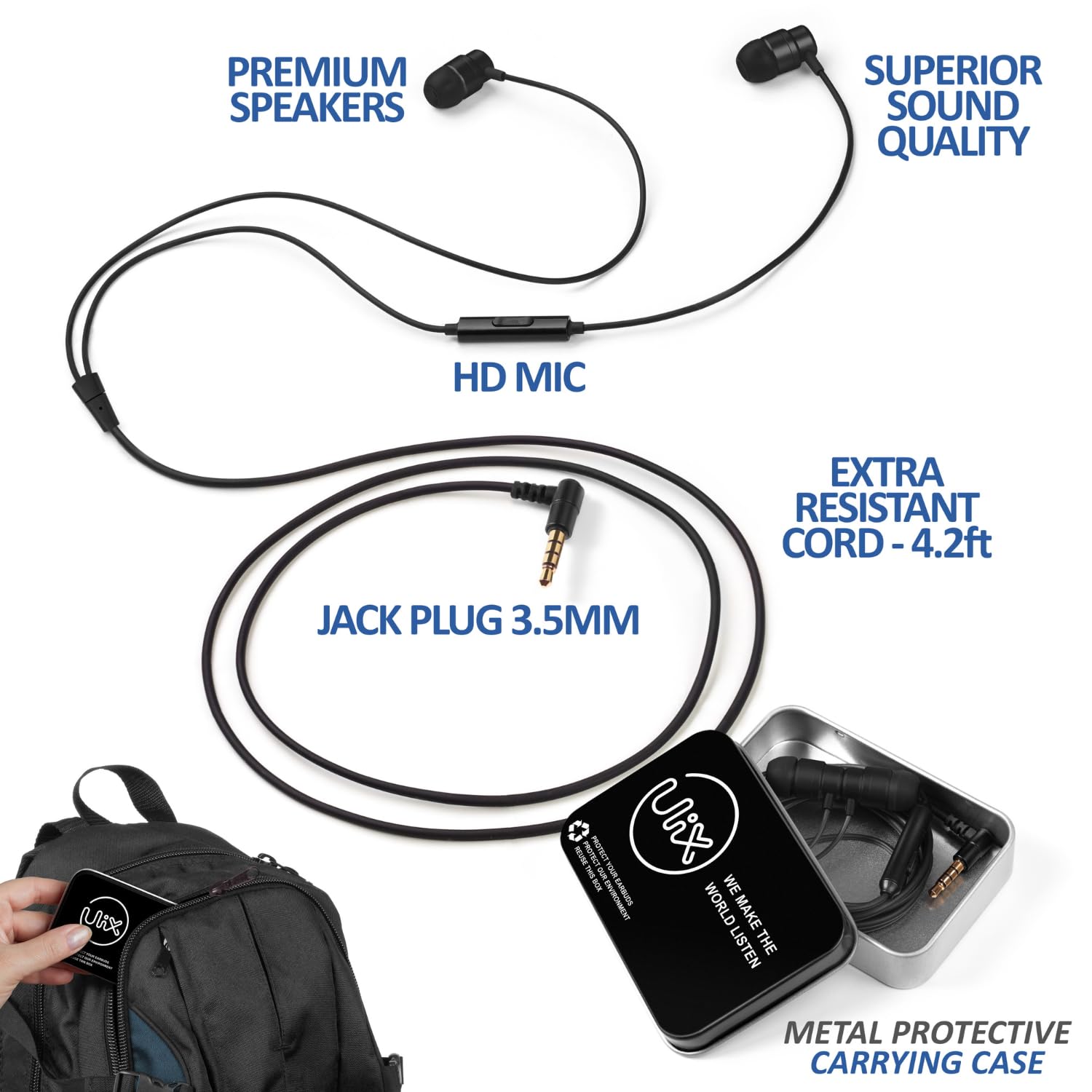 Buy now UliX Rider Wired Earbuds in-Ear Headphones, Earphones with Microphone, 5 Years Warranty, with Anti-Tangle Cable, Ear Buds for iPhone, iPad, Samsung, School Students, Kids, Women, Small Ears at indiglob india