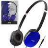 JVC Flats On-Ear Wired Headphones - Flat Foldable Design - 30mm Driver for Powerful Sound - Soft Ear-Pads for Comfort – Steel Headband - Lightweight & Portable - PC/Laptop/Gaming - 3.5mm Slim Plug - Blue