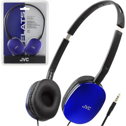JVC Flats On-Ear Wired Headphones - Flat Foldable Design - 30mm Driver for Powerful Sound - Soft Ear-Pads for Comfort – Steel Headband - Lightweight & Portable - PC/Laptop/Gaming - 3.5mm Slim Plug