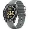 Beeasy Digital Watch Waterproof with Stopwatch Alarm Countdown Dual Time, Ultra-Thin Super Wide-Angle Display Digital Wrist Watches for Men Women - Metal Gray(Black Dial)