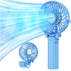 VersionTECH. Portable Handheld Fan, Powerful+Durable+4000mAh+180° Foldable, Mini Table Fans with USB Rechargeable Battery Operated Cooling Accessories for Personal Use, Travel, Office Black - Blue