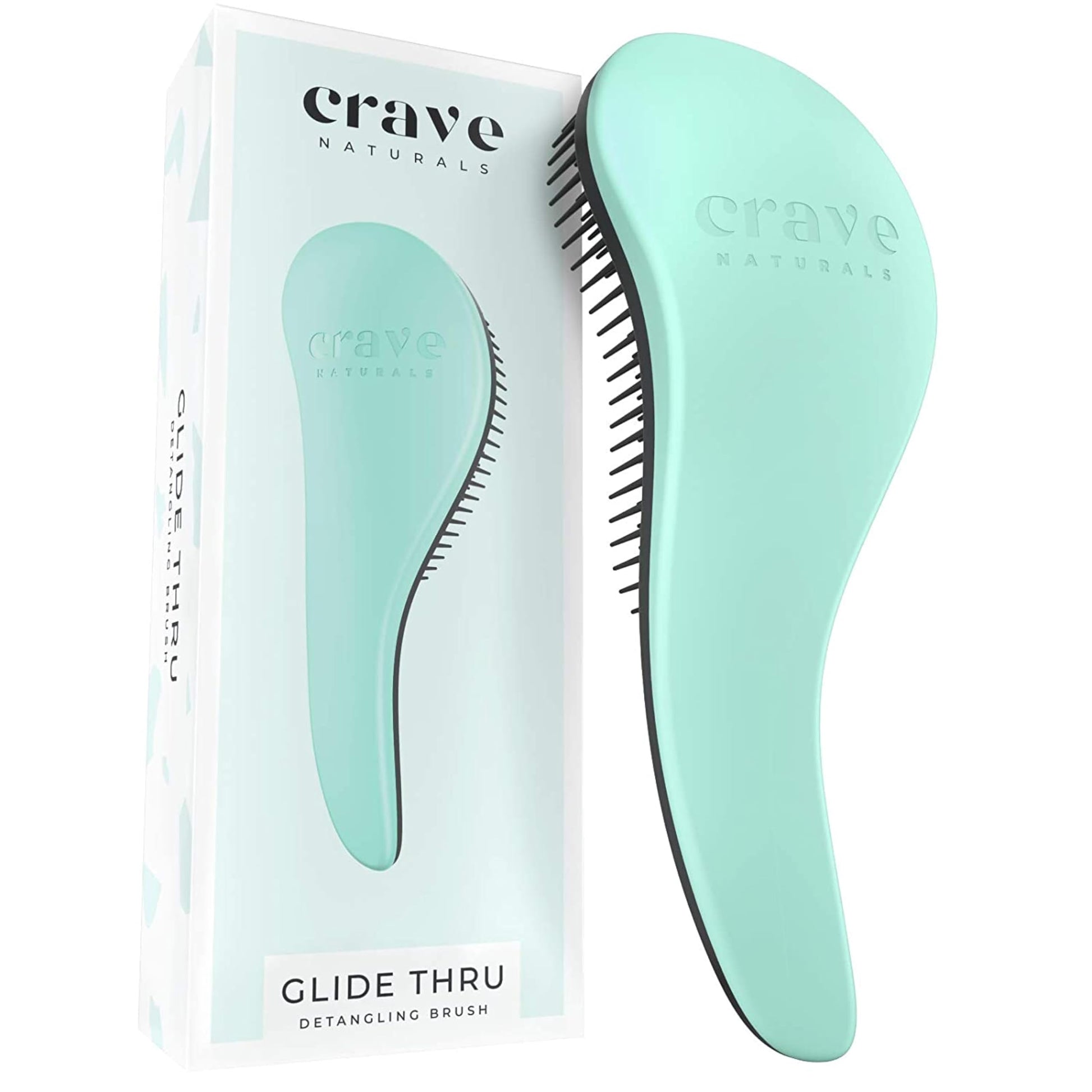 Buy now Crave Naturals Glide Thru Hair Brush - Detangler Brush for Curly, Straight, Wet or Dry Hair - Gentle Detangling Brushes for Adults, Kids, Toddlers - Hair Accessories for Women, 7.5x3" - Pink 1 Pack (Large) Mint at indiglob india