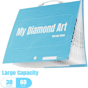 ARTDOT A2 Storage Book for Diamond Art Kits, Diamond Art Portfolio Folder with 30 Pocket Slevees Protectors (39.7 x 56cm)