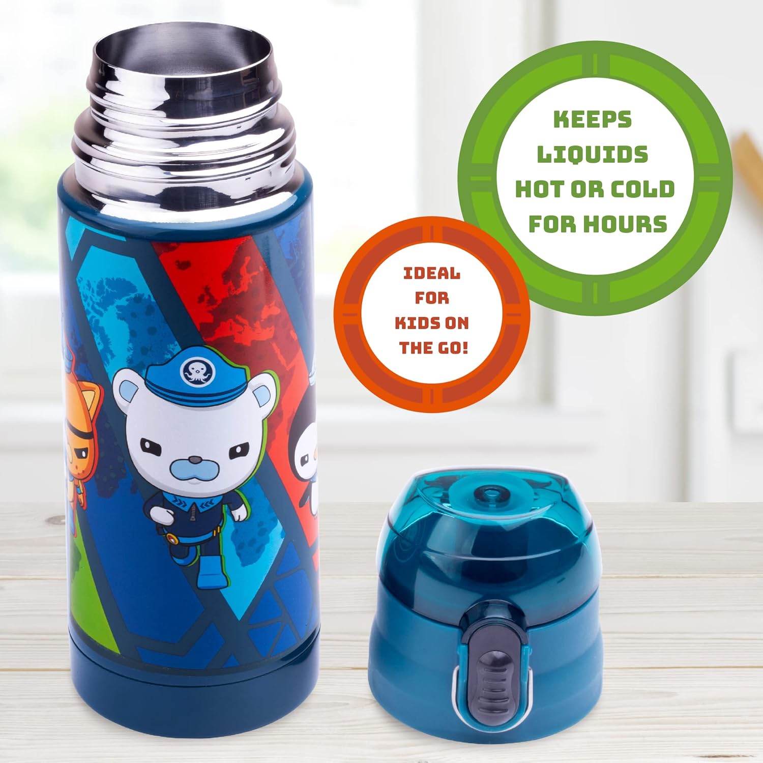 Buy now Octonauts Above & Beyond Stainless Steel 13 oz Reusable Water Bottle for Kids, Blue- Double Wall Insulated, Spill Proof Lid w/Built-in Straw-Keep Liquids Hot or Cold For Hours- Fits Most Lunch Bags at indiglob india