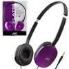 JVC Flats On-Ear Wired Headphones - Flat Foldable Design - 30mm Driver for Powerful Sound - Soft Ear-Pads for Comfort – Steel Headband - Lightweight & Portable - PC/Laptop/Gaming - 3.5mm Slim Plug - Violet