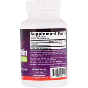 Jarrow Formulas® Astaxanthin 12 mg, Dietary Supplement, Antioxidant Support for Immune and Eye Health, 60 Softgels, 60 Day Supply