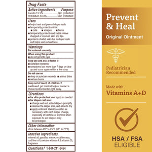 A+D Original Diaper Rash Ointment, Baby Skin Protectant with Lanolin and Petrolatum, Seals Out Wetness, Helps Prevent Diaper Rash, 1.5 Ounce Tube, Packaging May Vary