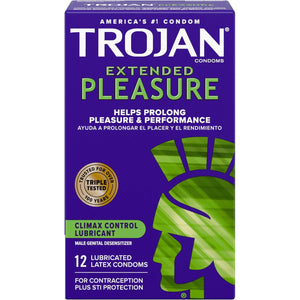 TROJAN Extended Pleasure Condoms, TROJAN Condoms, 12 Count