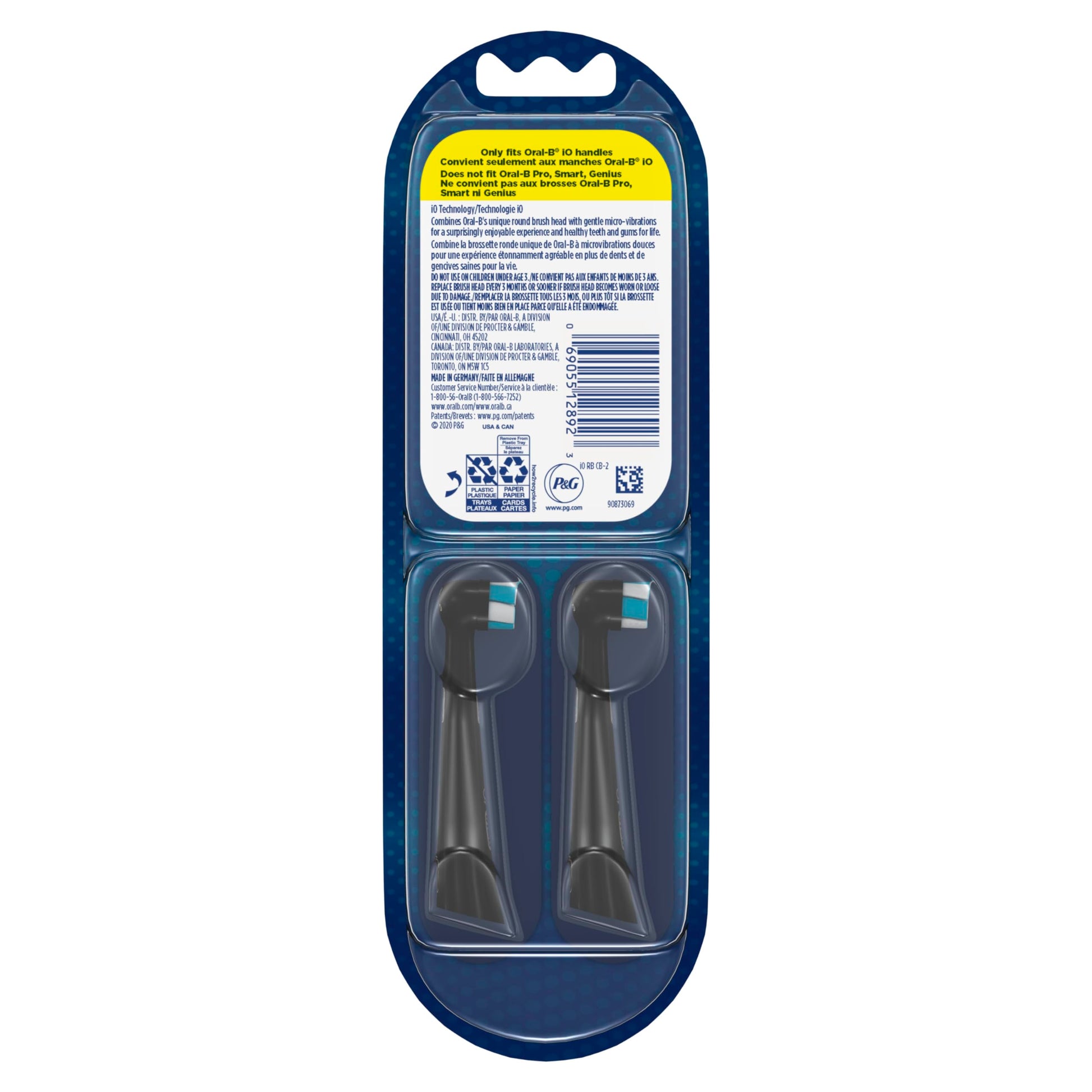 Buy now Oral-B iO Series Ultimate Clean Electric Toothbrush Replacement Brush Heads for an Oral-B Electric Toothbrush, 2 Count, Black at indiglob india