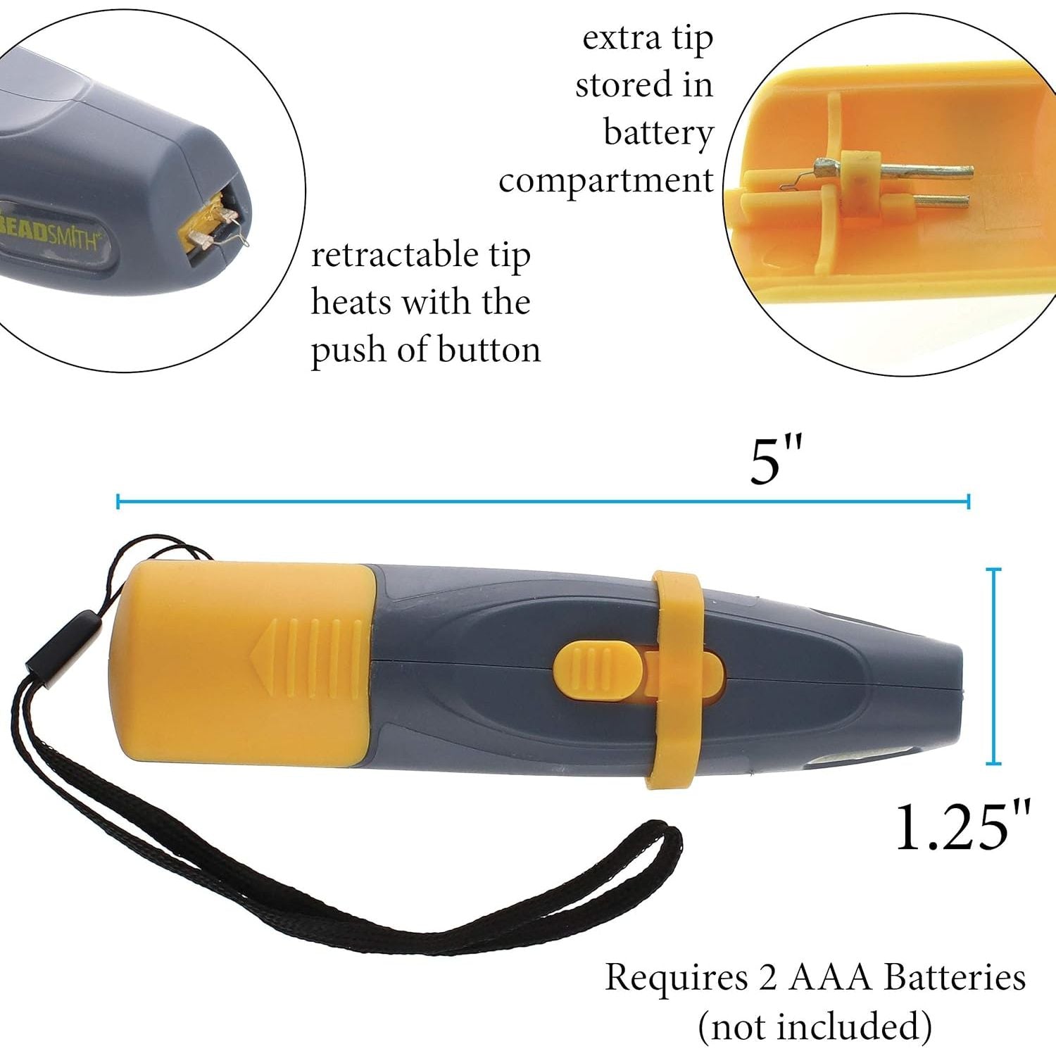 Buy now The Beadsmith Ultra Thread Zap, Thread Burner, 3 inches, Push Button, Battery Operated (2xAAA), Trim, Burn and Melt thread with one touch at indiglob india