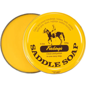 Fiebing's Yellow Saddle Soap for Leather (3.5 oz Tin) - Leather Cleaner & Conditioner to Soften, Protect & Restore Leathercraft - Leather Soap for Car Seat, Couch, Shoe, Purse, Boot, Bag, & Saddles
