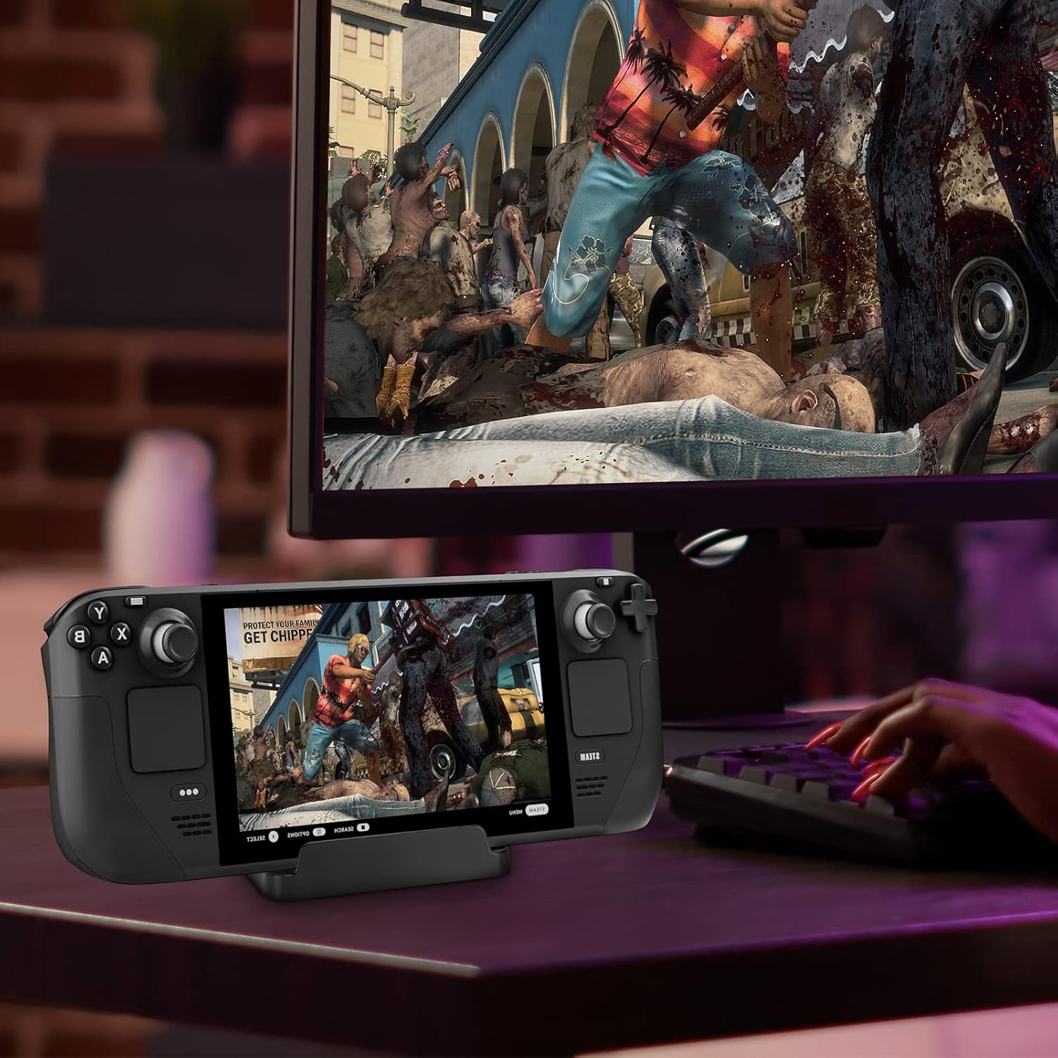 Buy now KUNSLUCK Stand Base for Steam Deck/Nintendo Switch 2, Steam Deck Stand with Anti-Slip Silicone Pad (Black) at indiglob india