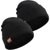 OZERO Winter Beanie Daily Hat - Thermal Polar Fleece Ski Stocking Skull Cap for Men and Women - 2pack Black&black