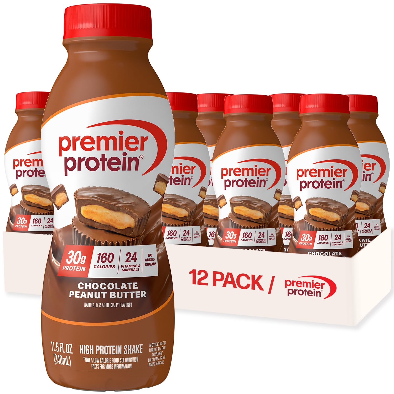 Buy now Premier Protein Shake, Peaches & Cream, 30g Protein, No Added Sugar, 24 Vitamins & Minerals to Support Immune Health, 11.5 fl oz, 12 Pack (Packaging May Vary) at indiglob india