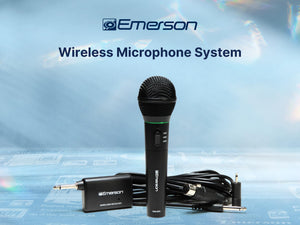 Buy now Emerson EAM-9001 Wireless Microphone System with Handheld Mic, UHF Frequency Stability, Noise-Reduction Technology, and 30-Foot Range – Ideal for Performances, Events, and Karaoke at indiglob india