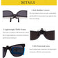 Polarized Clip On Sunglasses Over Prescription Glasses Anti-Glare UV Protection Fishing Driving Sunglasses