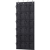 MISSLO Over The Door Shoe Organizer Hanging Closet Holder Hanger Storage Bag Rack with 24 Large Mesh Pockets, Gray - Black