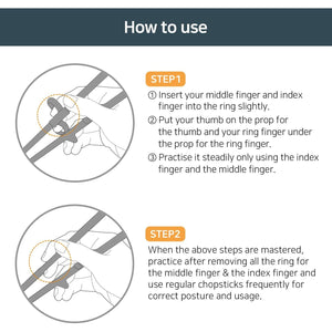 Edison Friends Training Chopsticks for Adults Right Handed, Beginner, Helper, Trainer, Easy, Practice For Noodle, Suhi (Made in Korea)