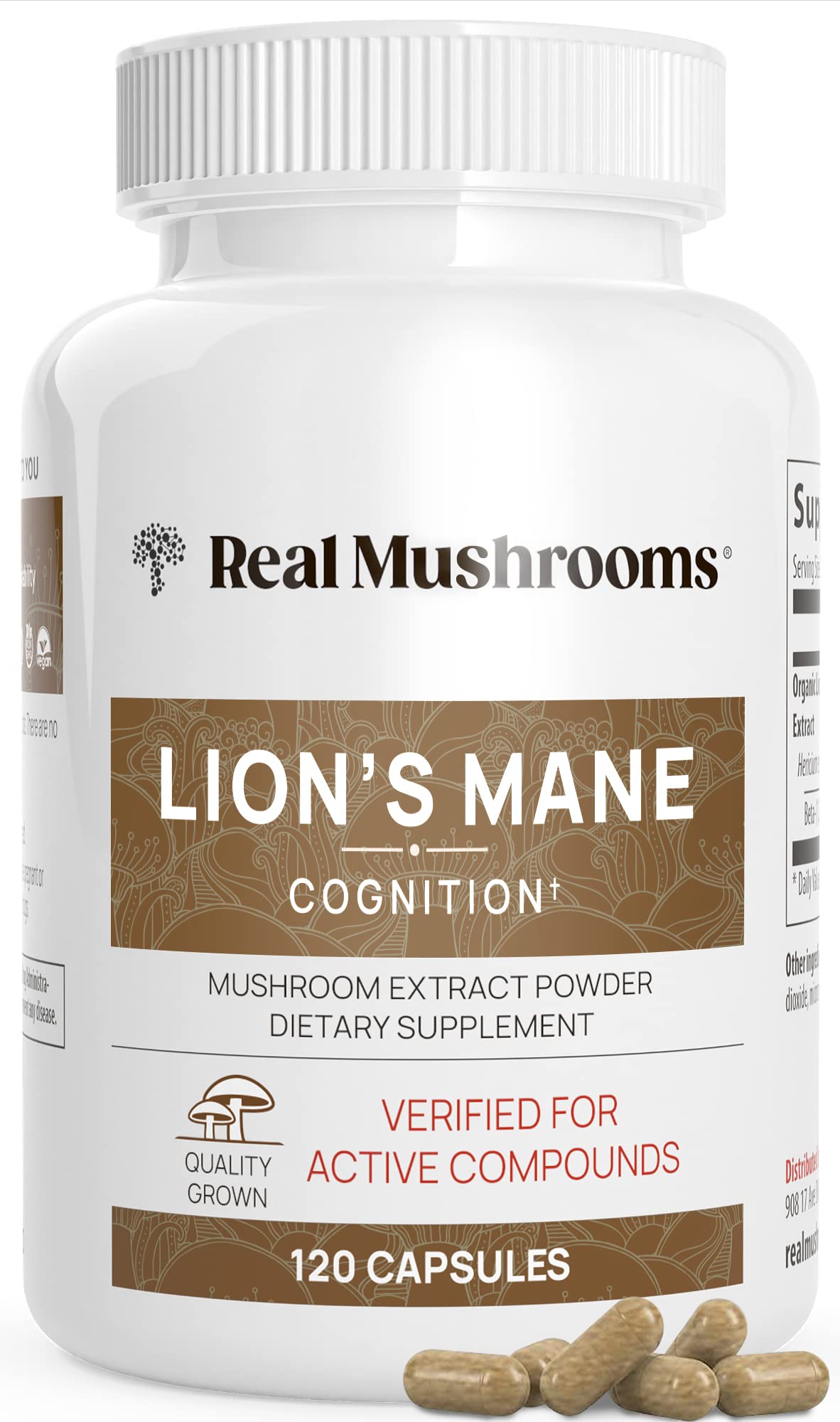 Buy now Real Mushrooms Lions Mane Mushroom Supplement - Organic Lions Mane Extract Powder for Overall Wellness with Adaptogens – Functional Vegan, Non-GMO Blend with 60 Servings at indiglob india