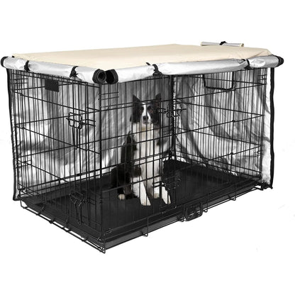 Dog Crate Cover 36 inch - Double Door, Dog Kennel Indoor, Waterproof Dog Kennel Cover with Air Vent Window, for Indoor/Outdoor Most Wire Dog Crate(Black)