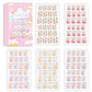 Laza 120pcs Children Nails Press On Pre-glue Full Cover Nail Tips Kit Glitter Gradient Color Rainbow Short Artificial False Nail Kits Lovely Christmas Gift for Children Kids Girls - Silver Pearl