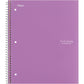 Five Star Spiral Notebook + Study App, 5 Subject, College Ruled Paper, 8-1/2" x 11", 200 Sheets, Fights Ink Bleed, Water Resistant Cover, Amethyst Purple (38748)