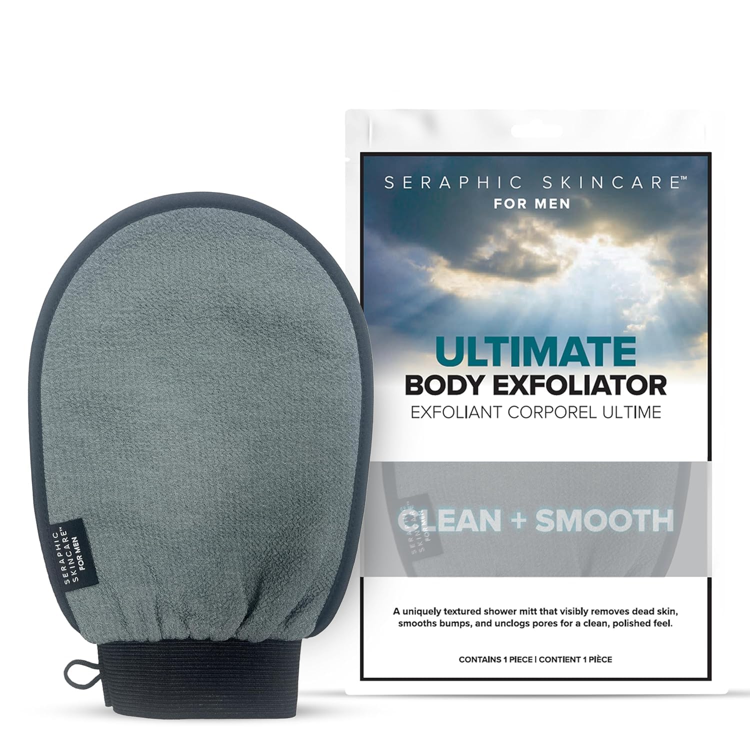 Buy now Seraphic Skincare (Original) Premium Exfoliating Mitt for Body (1pc) – 100% Vegan Viscose Traditional Body Scrub Glove Kessa Korean Washcloth – Body Exfoliator for Self-Tan Removal & Keratosis Pilaris Men Ultimate at indiglob india