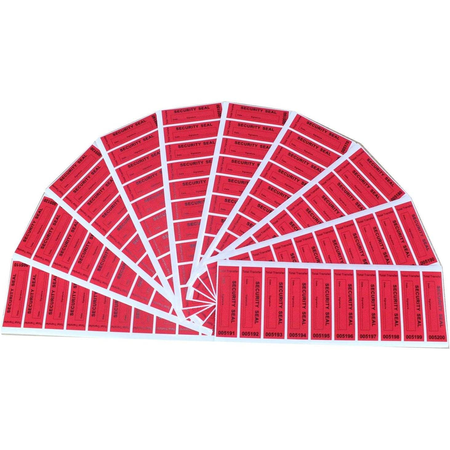 100pcs 100% Total Transfer Tamper Evident Security Warranty Void Stickers/Labels/Seals (Red, 1 x 3.35 Inches, Serial Numbers) - My Store