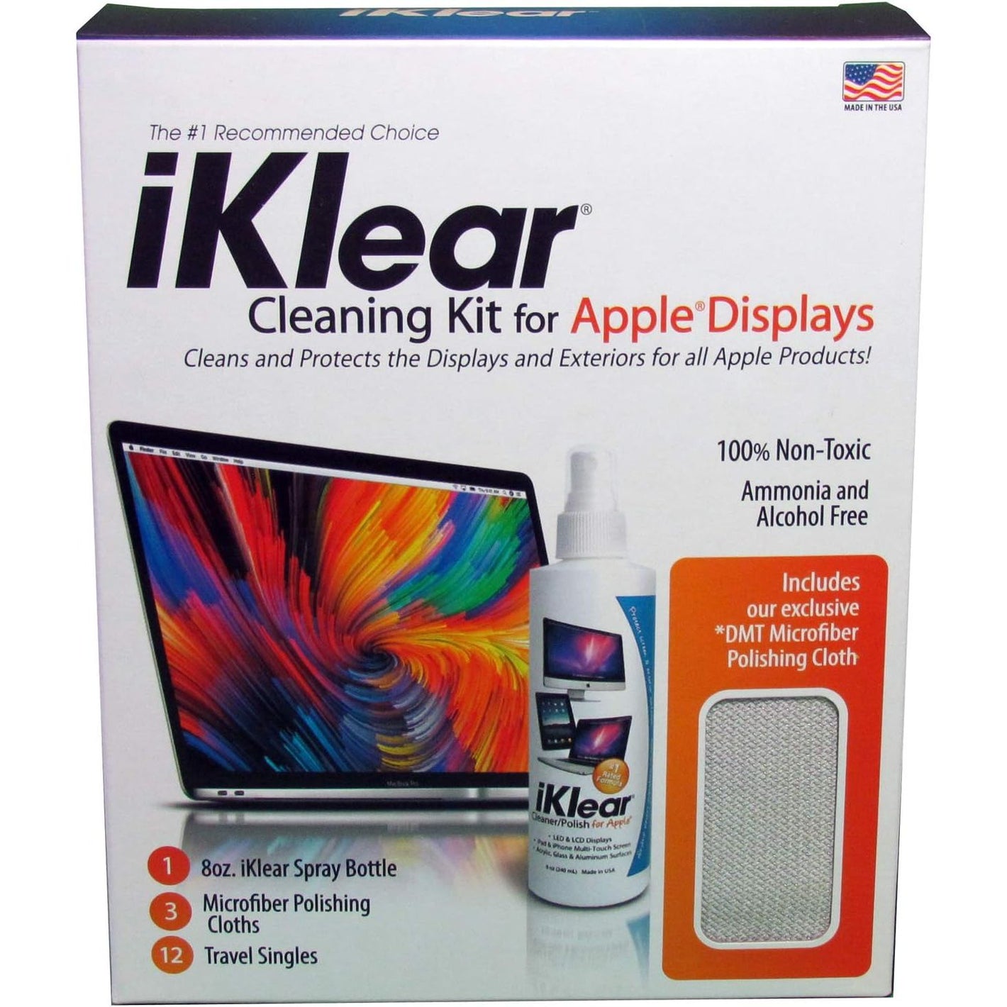 The Original Premium iKlear Screen Cleaner Kit For Iphone, Ipad, Imac, Gaming Monitor, Large Screen TV’s, Included With DMT Cloth MADE IN THE USA