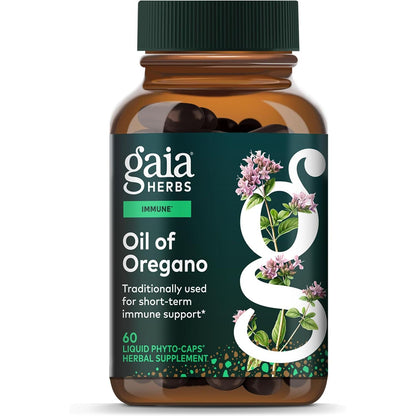 Gaia Herbs Oil of Oregano - Immune & Antioxidant Support Supplement - with Oregano Oil, Carvacrol & Thymol* - 60 Vegan Liquid Phyto-Capsules (30-Day Supply)